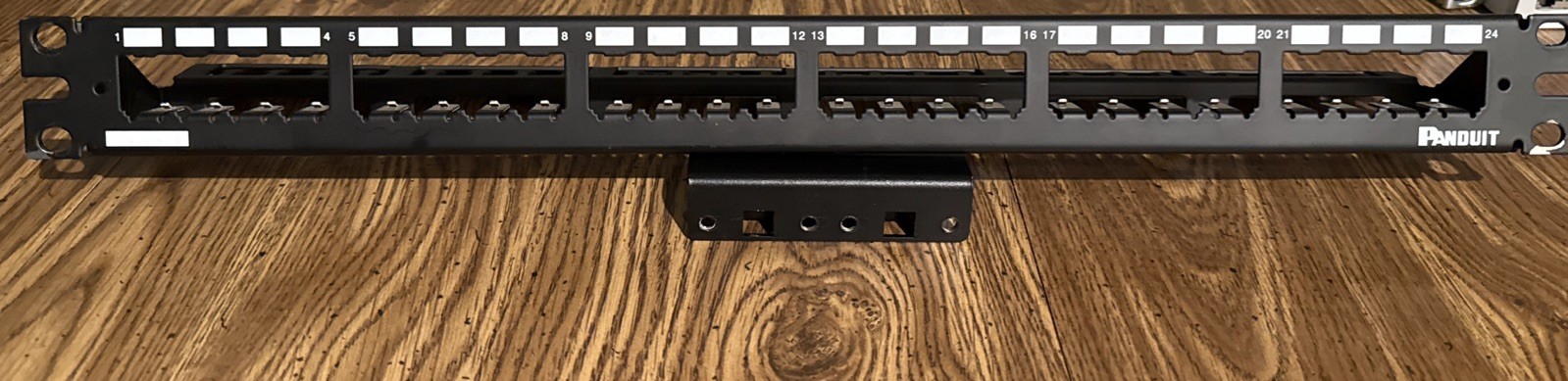 Panduit CP24WSBLY 24-Port Flat Patch Panel - Black Steel Construction Rack Mount