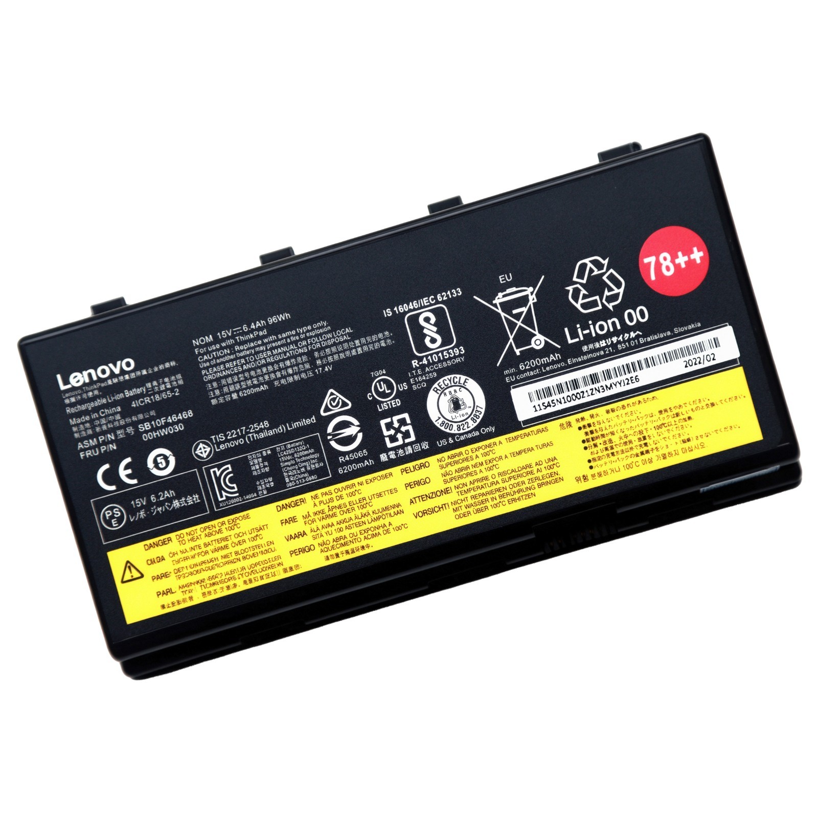 New Original 00HW030 78++ Battery for Lenovo ThinkPad P70 P71 01AV451 SB10F46468
