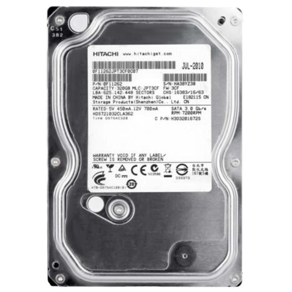 HDD Hard Disk Drive 320GB 3.5" SATA Hitachi Desktop Computer DVR PC KVM