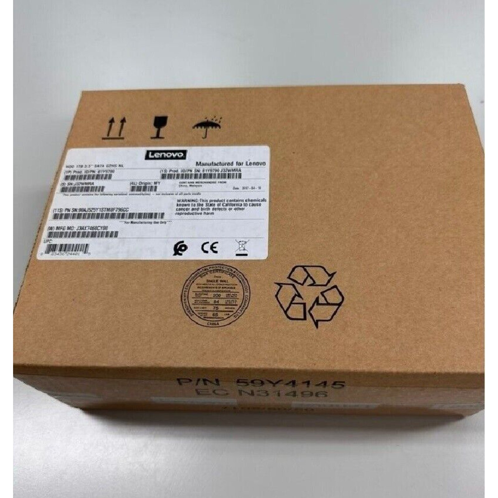 NEW Lenovo IBM 81Y9791 81Y9790 1TB 7.2K SATA 6G 3.5" X3650 M4 M5 HDD Hard Drive
