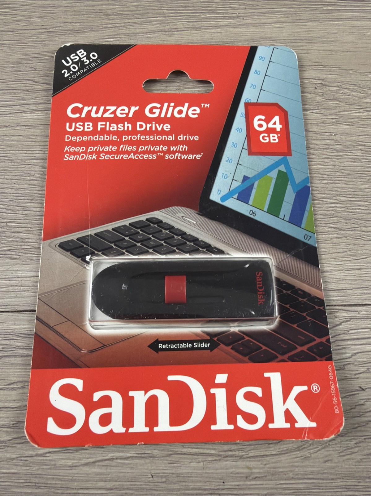 SanDisk Cruzer Glide USB 3.0 64GB  Flash Drive Thumb Stick Memory New