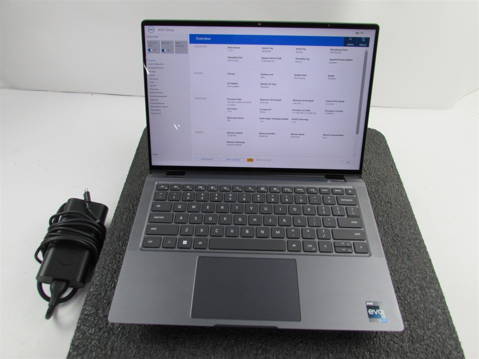 DELL LATITUDE 9430 (2 in 1/Convertible) I7-1265U 512GB SSD 32GB RAM NO O.S