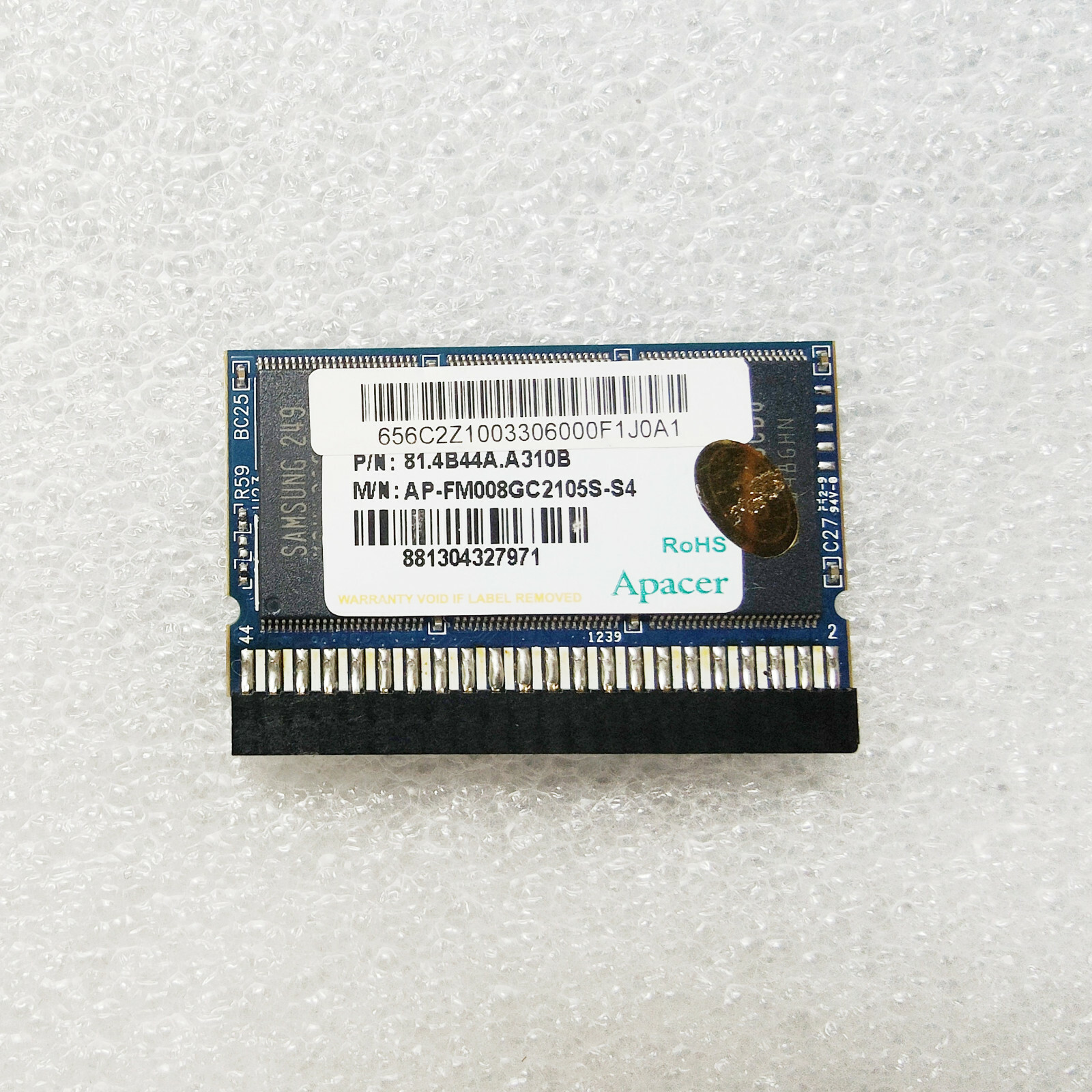 Vertical HP Apacer 44PIN 8GB SLC IDE DOM Module, HF 81.4D04A.8204C T/N: T2BJ00