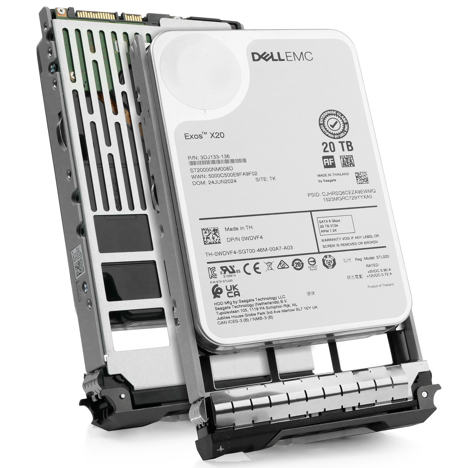 Dell 20TB 7.2K RPM SATA 6Gb/s 512e 3.5" Enterprise PowerEdge HDD 0WDVF4 G13