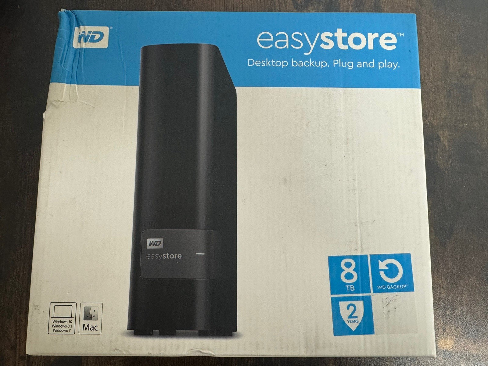 WD Easystore 8TB External Hard Drive USB 3.0 WDBCKA0080HBK-NESN NEW Sealed
