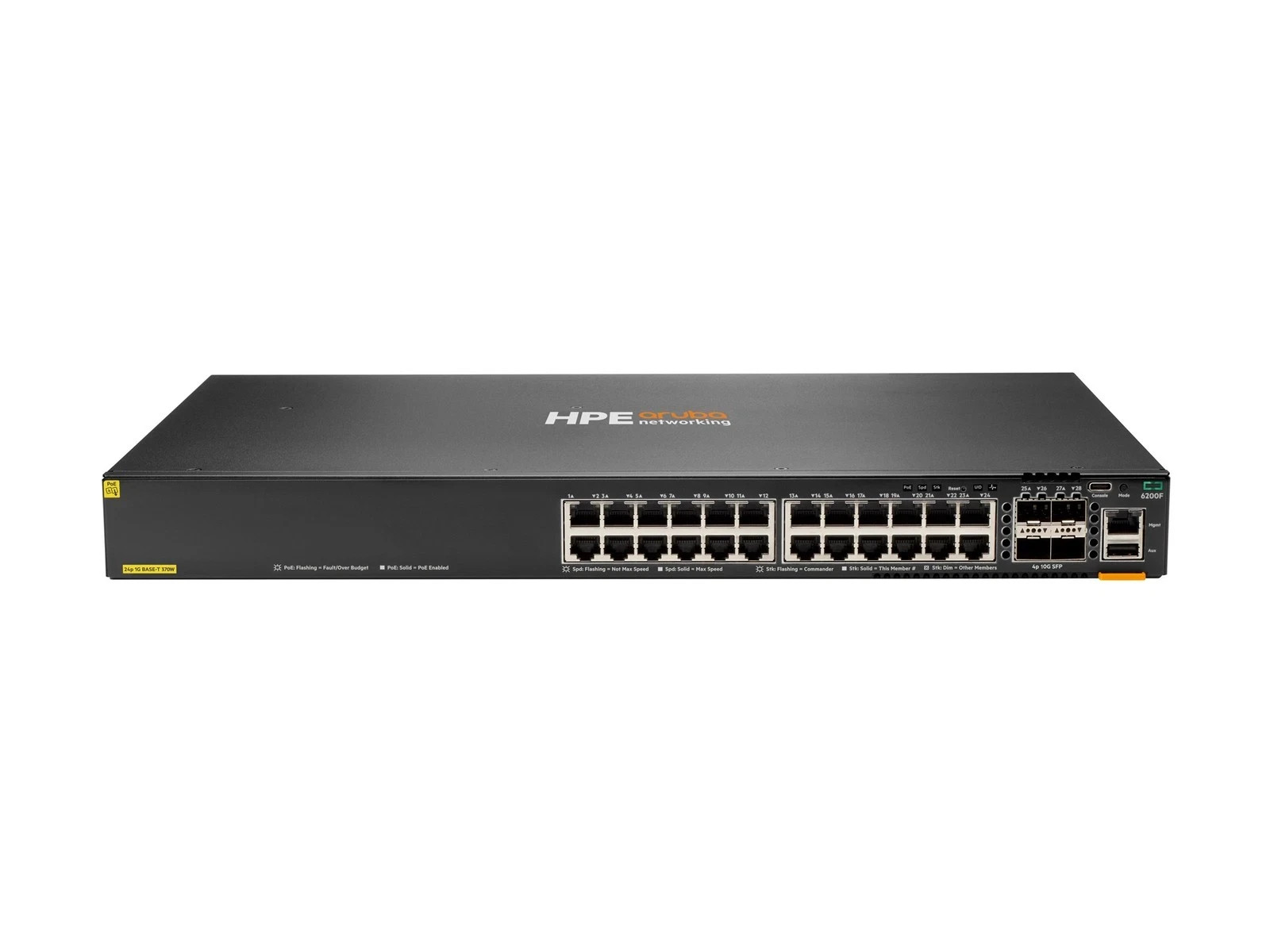 HPE Aruba 6200F 24G Class4 PoE 4SFP+ 370W Switch - switch - 28 ports -  (JL725A)