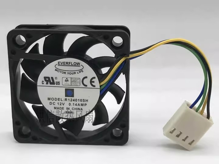 1PCS  New EVERFLOW 4010 4CM R124010SH DC12V 0.14A 4-Wire PWM Speed Control Fan