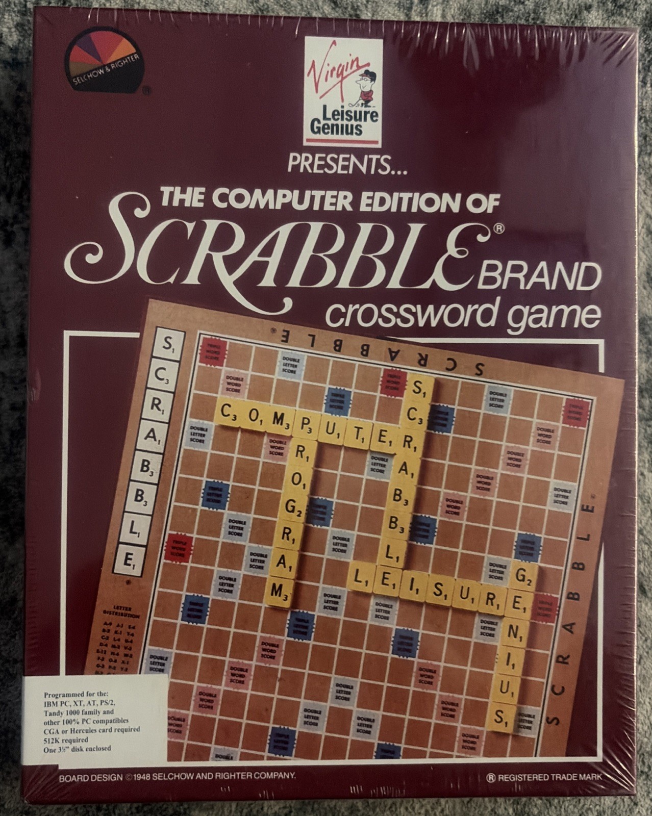 Vintage Virgin  Leisure Genius Scrabble Computer Edition IBM PC 5 1/4” Brand New