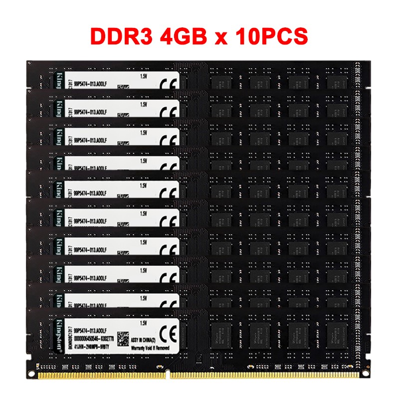 Kingston 40GB DDR3 1333MHZ RAM PC3 1.5V 240-P Non-ECC DIMM Desktop Memory 10x4GB