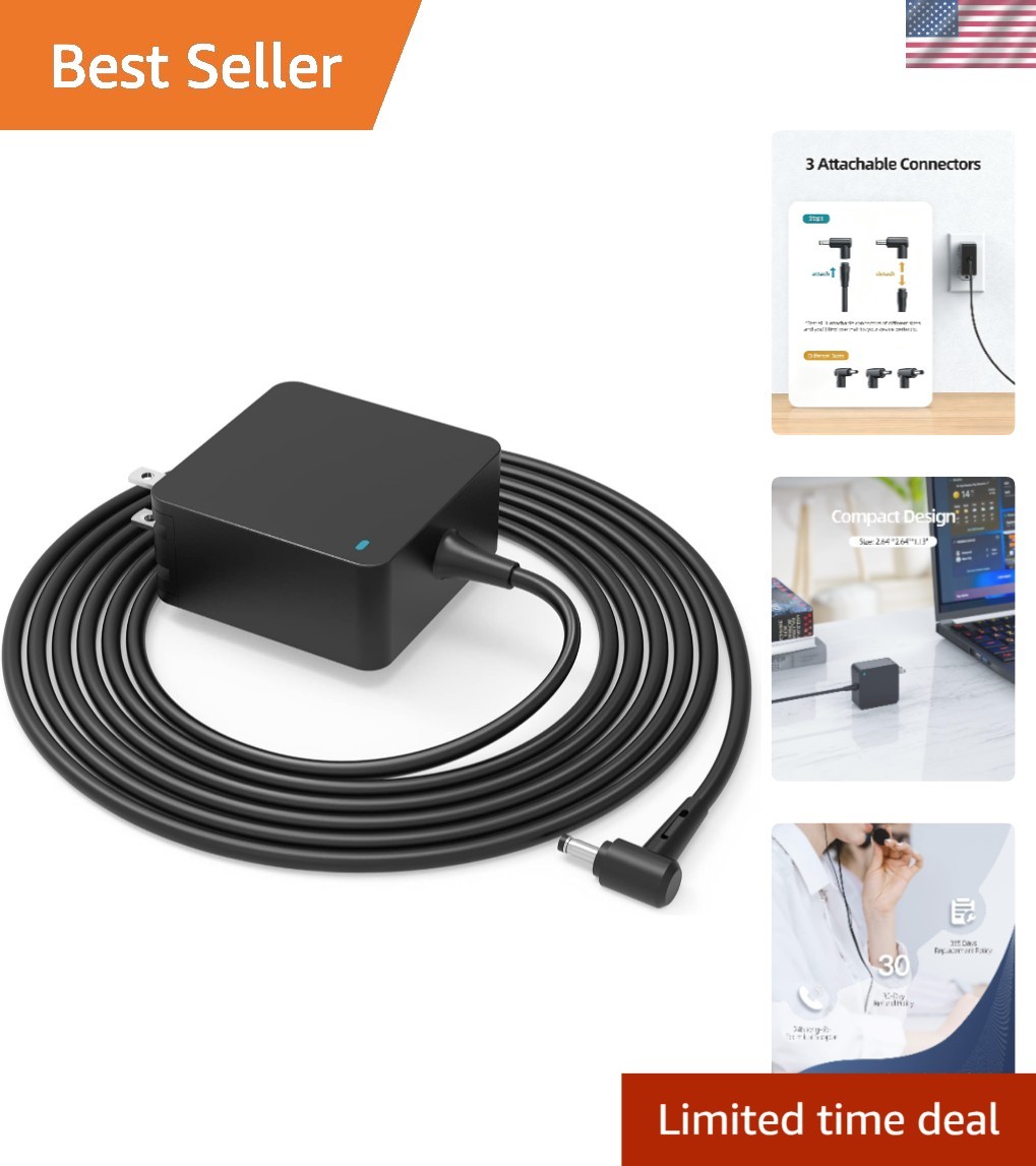 65W Compact Charger for Asus Vivobook/Zensbook/Chromebook - Lightweight & Safe