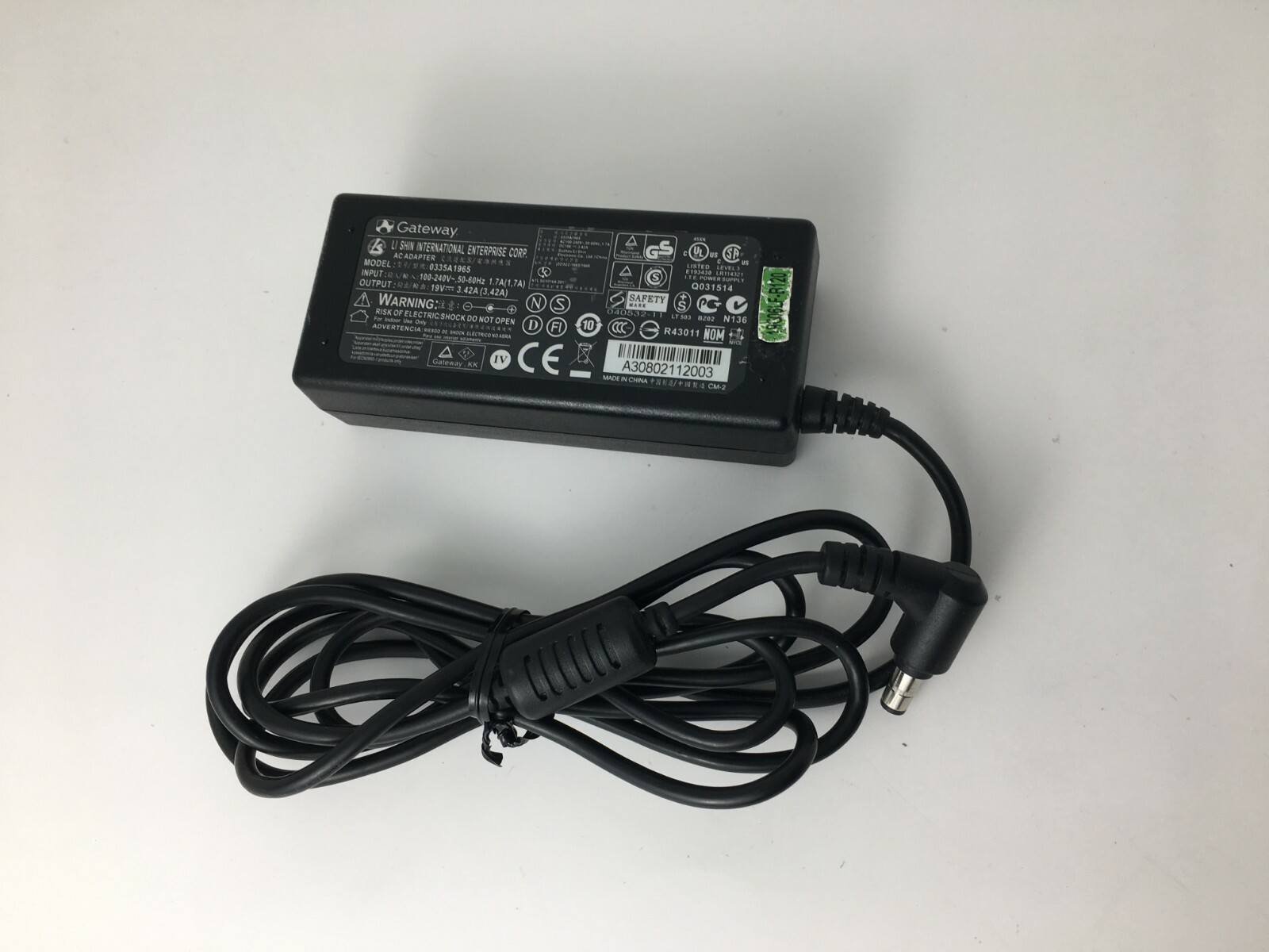 Genuine LI Shin Gateway AC Adapter Laptop Model 0335A1965 100-240V 1.7A 19V 3.42