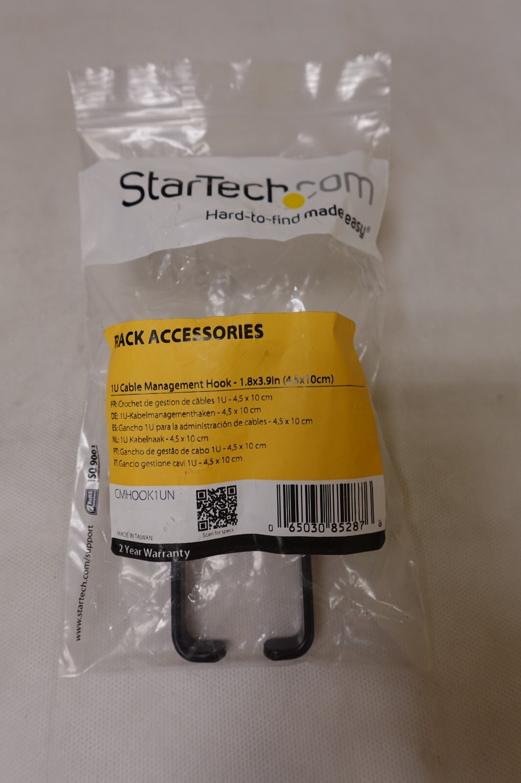 Startech - CMHOOK1UN 1U Vertical 1.8 X 3.9In Server Rack Cable Management Hook