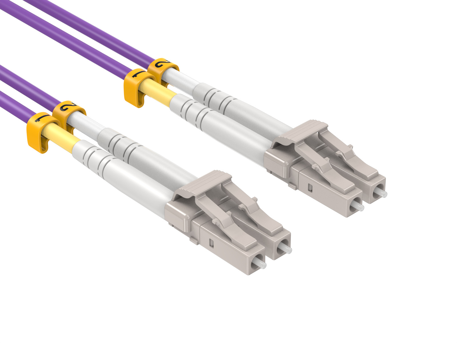 20m OM4 LC to LC UPC Duplex Corning Fiber Optic Cable Multimode 50/125 OFNR R...