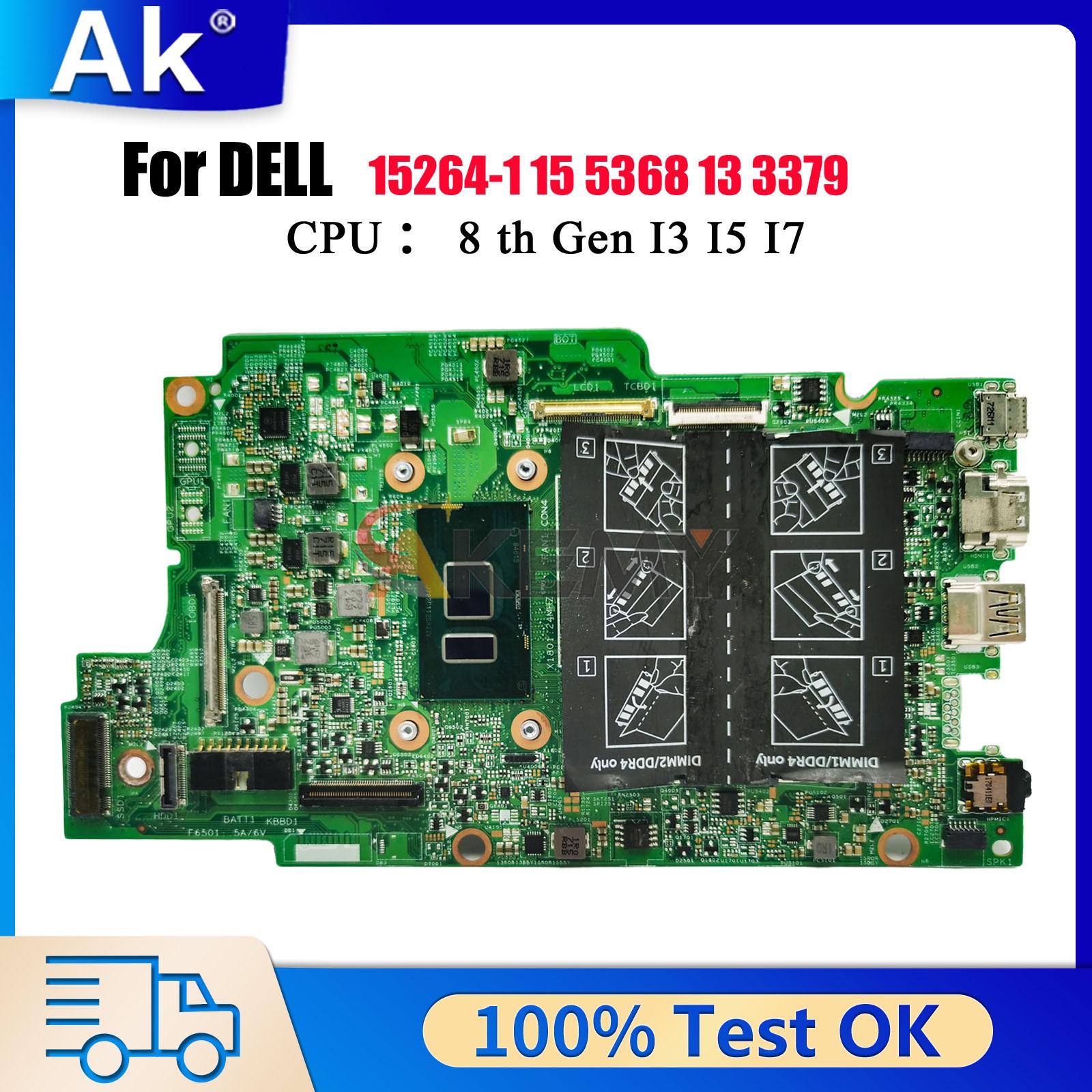 15264-1 Notebook Mainboard For DEL Inspiron 7368 7378 7569 7579 0809FW 00M56T