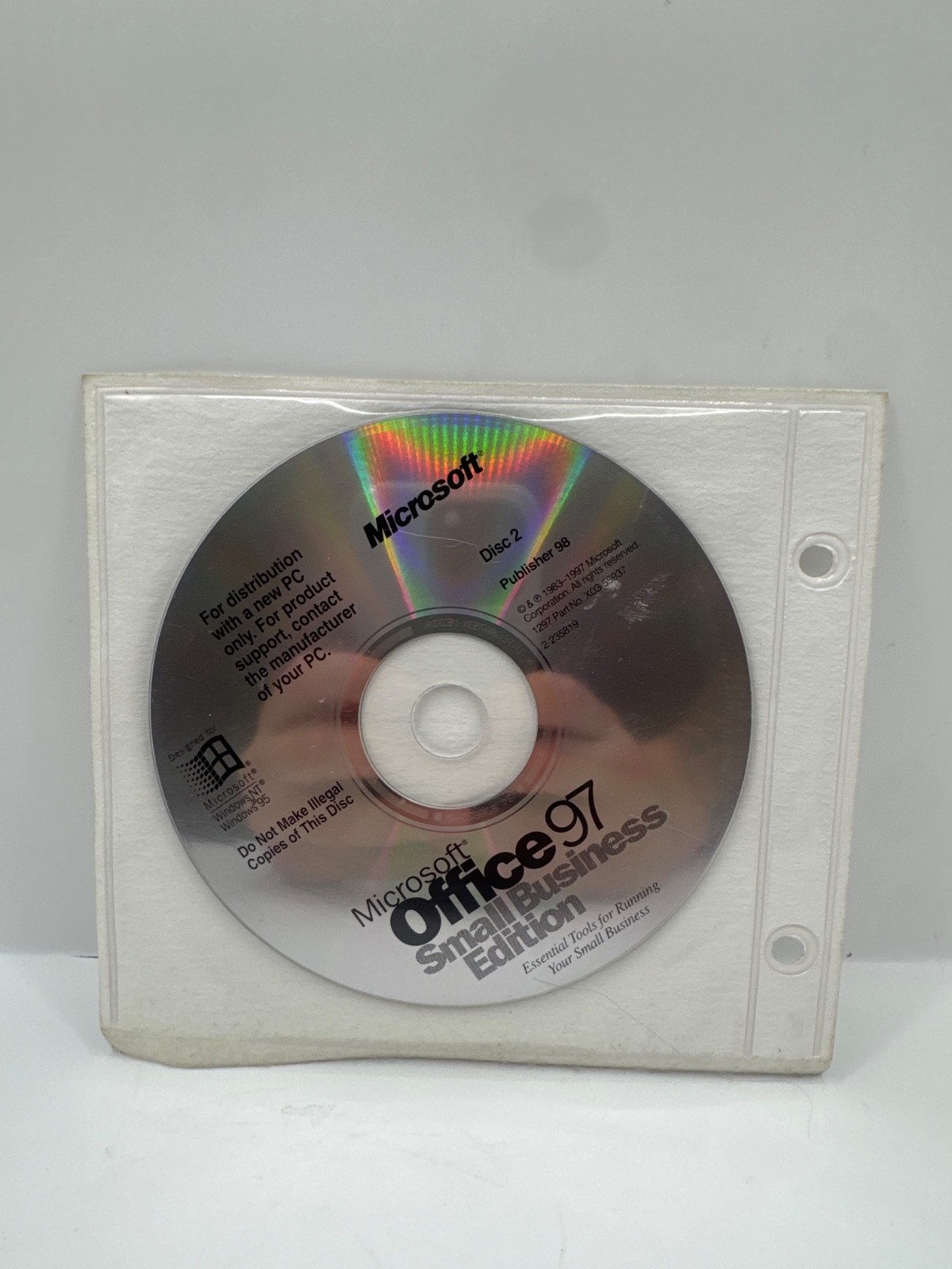 Vintage Microsoft Office 97 Small Business Edition - 2-Disc Set & Manual -NO KEY