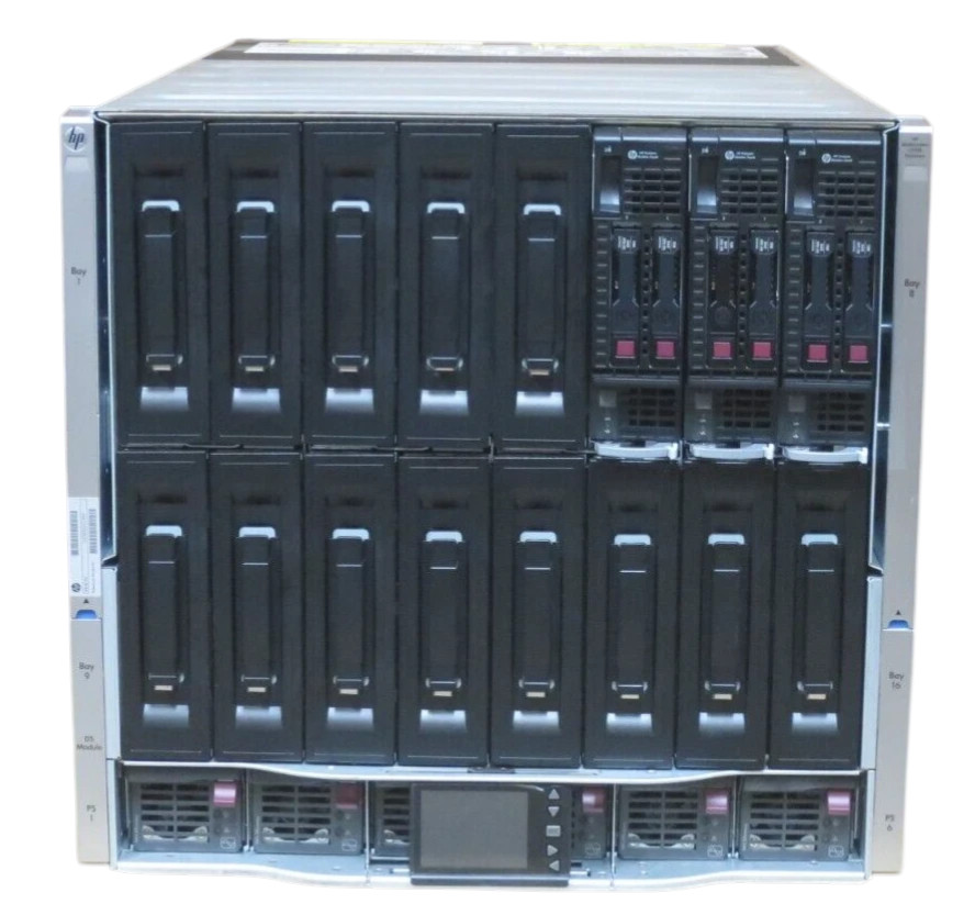 HP Blade System BL C7000 G3 Blade Chassis 3x BL460C Gen8 6x E5-2650v2 384GB RAM