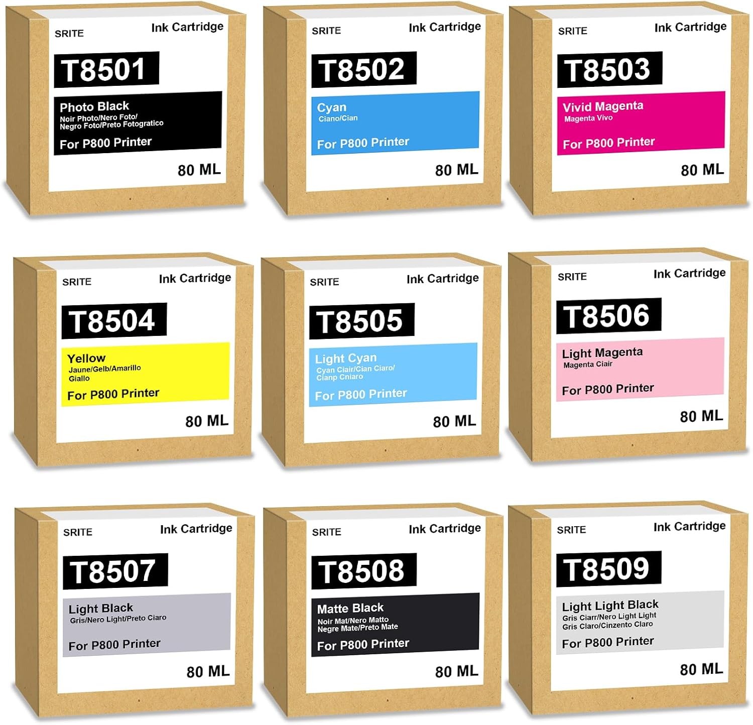 T850 Ultrachrome HD Ink Cartridges for Epson SureColor P800 / SC-P800 Series