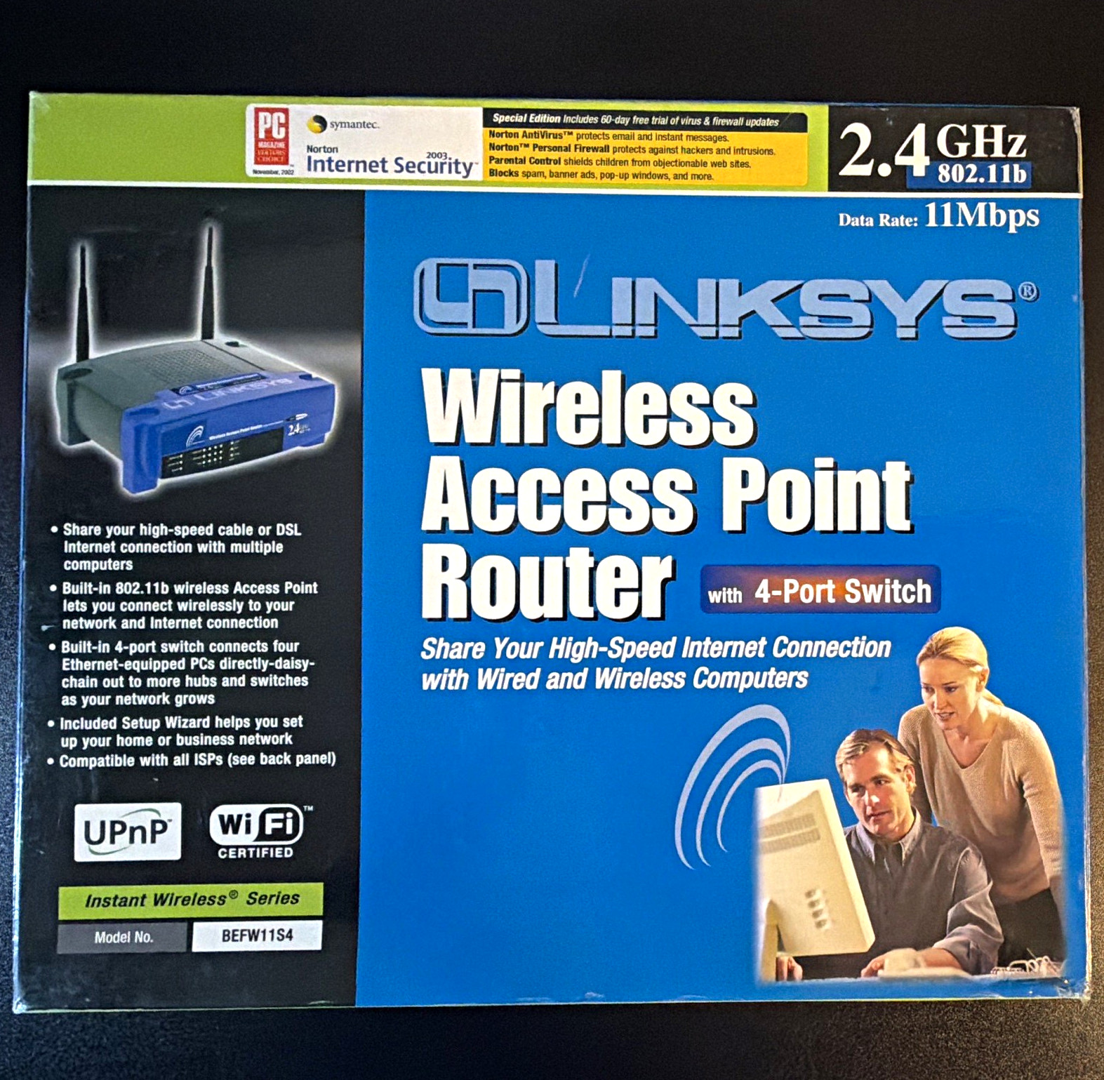 Linksys BEFW11S4 Wireless 802.11b Router 11 Mbps 4-Port 10/100 Switch
