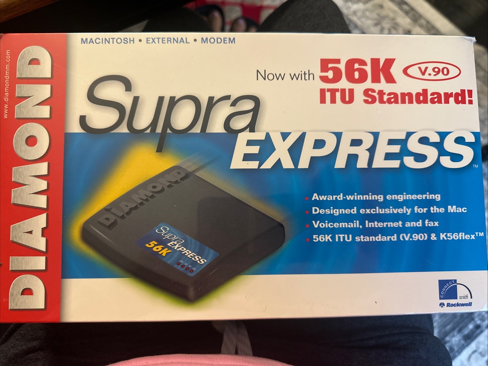 NEW Sealed Diamond SupraExpress 56K Mac External Modem Vintage NOS V.90 T5