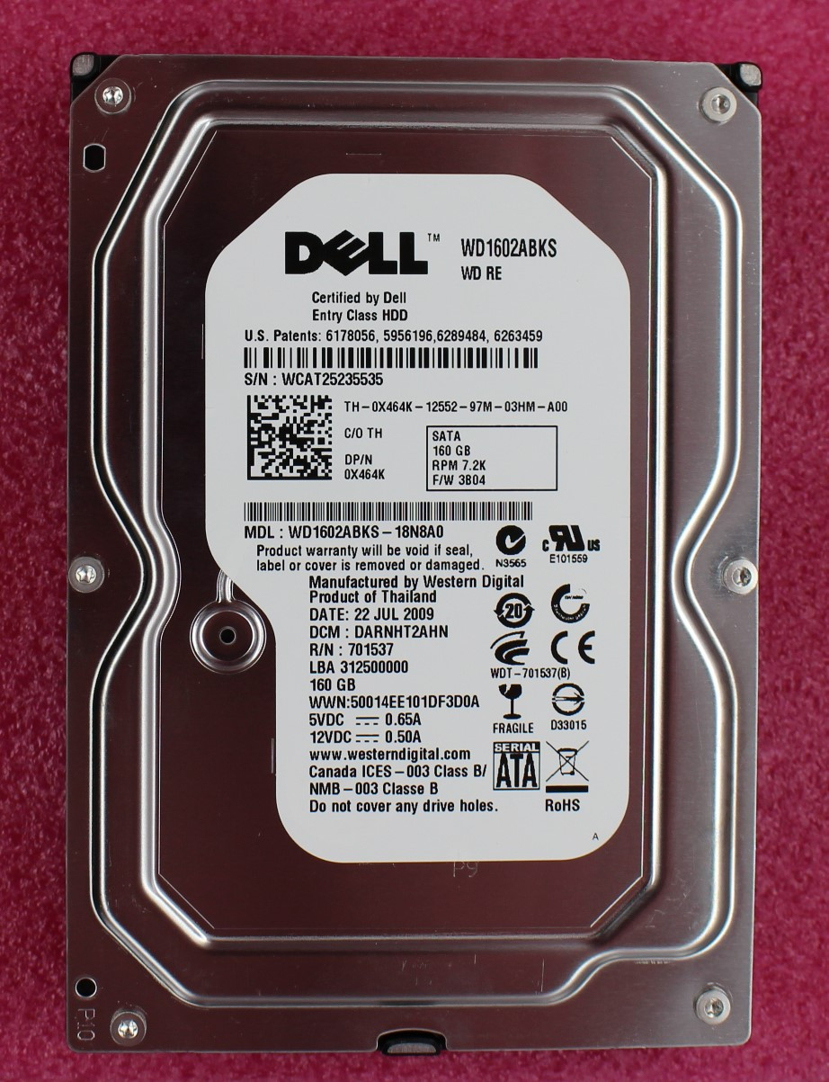 X464K - Dell 160Gb 7200rpm 3.5 inch SATA Hard Disk Drive