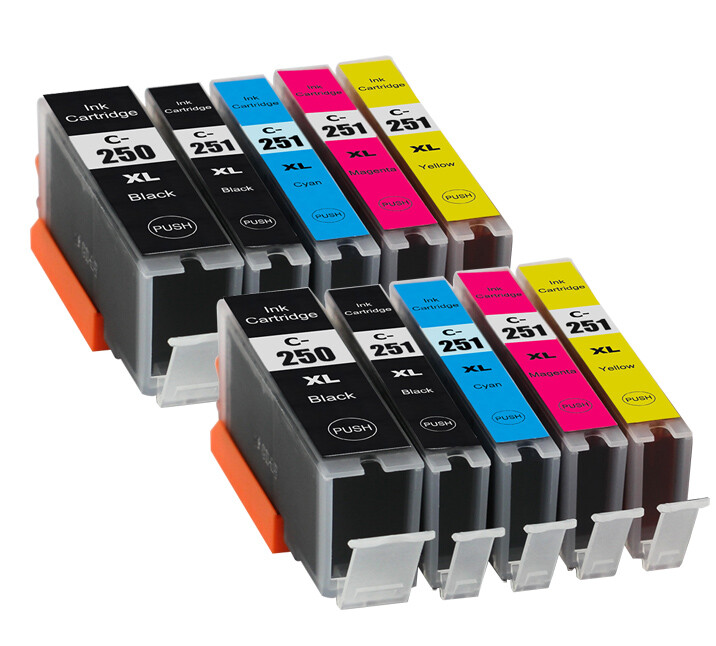 Printer XL Ink Set for PGI250 CLI251 Canon Pixma MG5620 MG6620 MG6420 MX922 BCMY