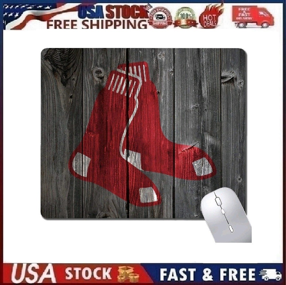 Boston Red Sox Pictorial Mouse Pad Non-Slip Rubber Base Gray Red White