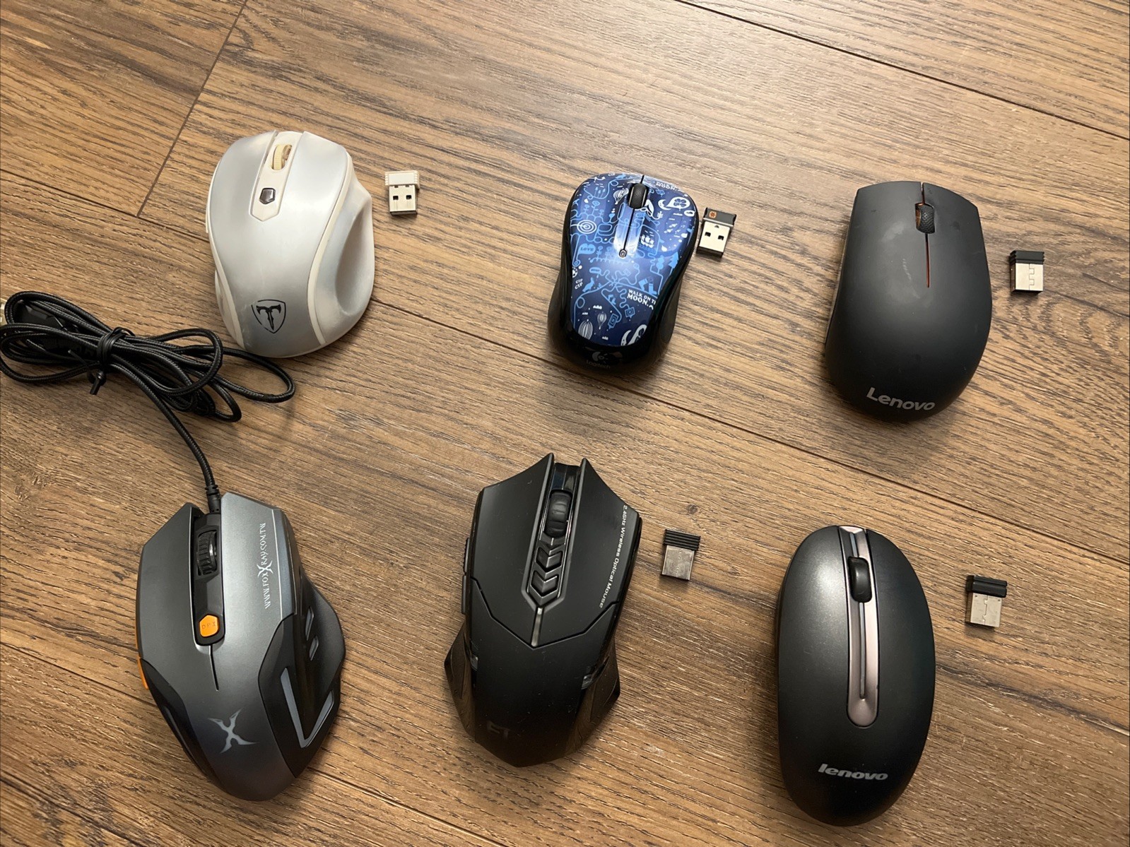 Bundle 6pc Misc Mice, Gaming Mice, Logitech, Lenovo, ET, Fox X Ray