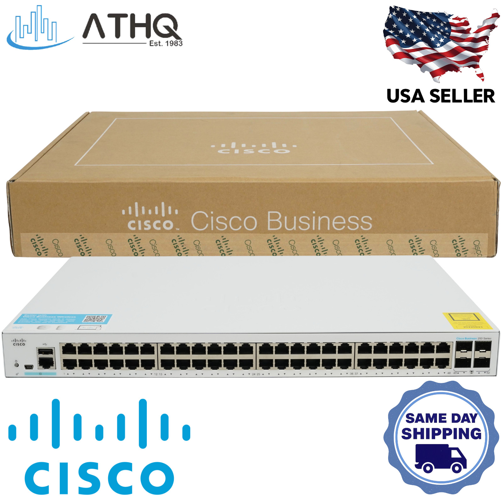 Cisco CBS250-48T-4G 48-Port Gigabit Smart Managed Switch 4x 1G SFP L2/L3 NEW