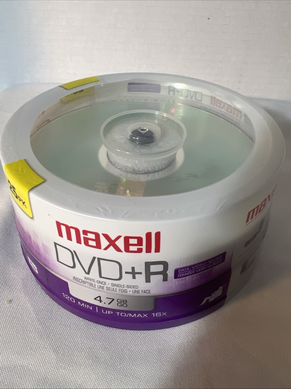 Maxell 639011 DVD Recordable Media - DVD+R - 16x - 4.70 GB - 25 Pack Spindle