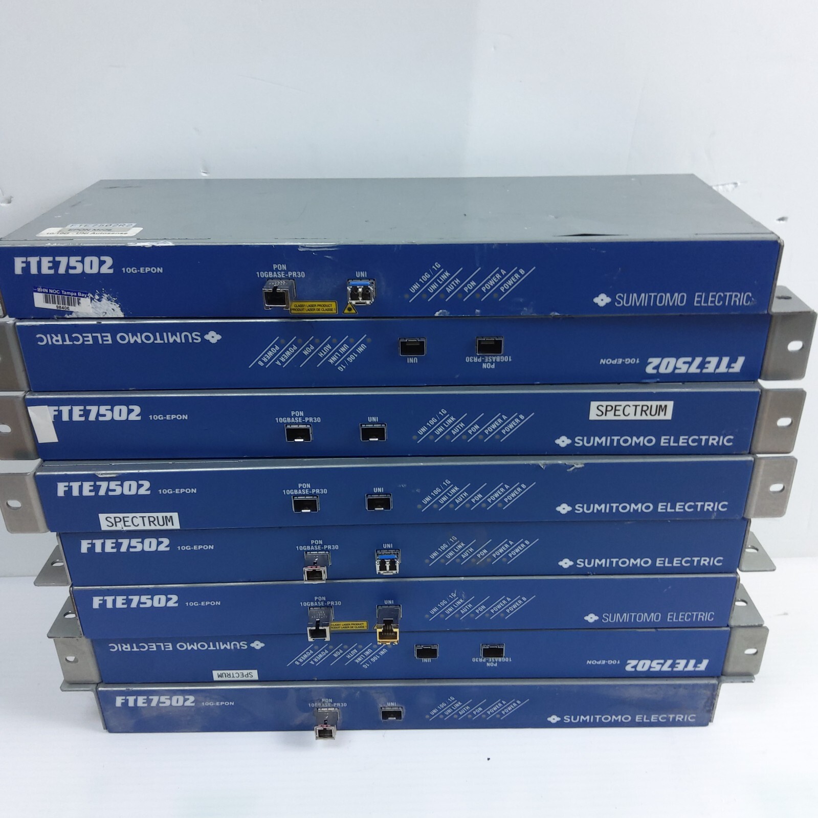 Lot of 8 Sumitomo Electric FTE7502 10G-EPON Optical Networking Unit