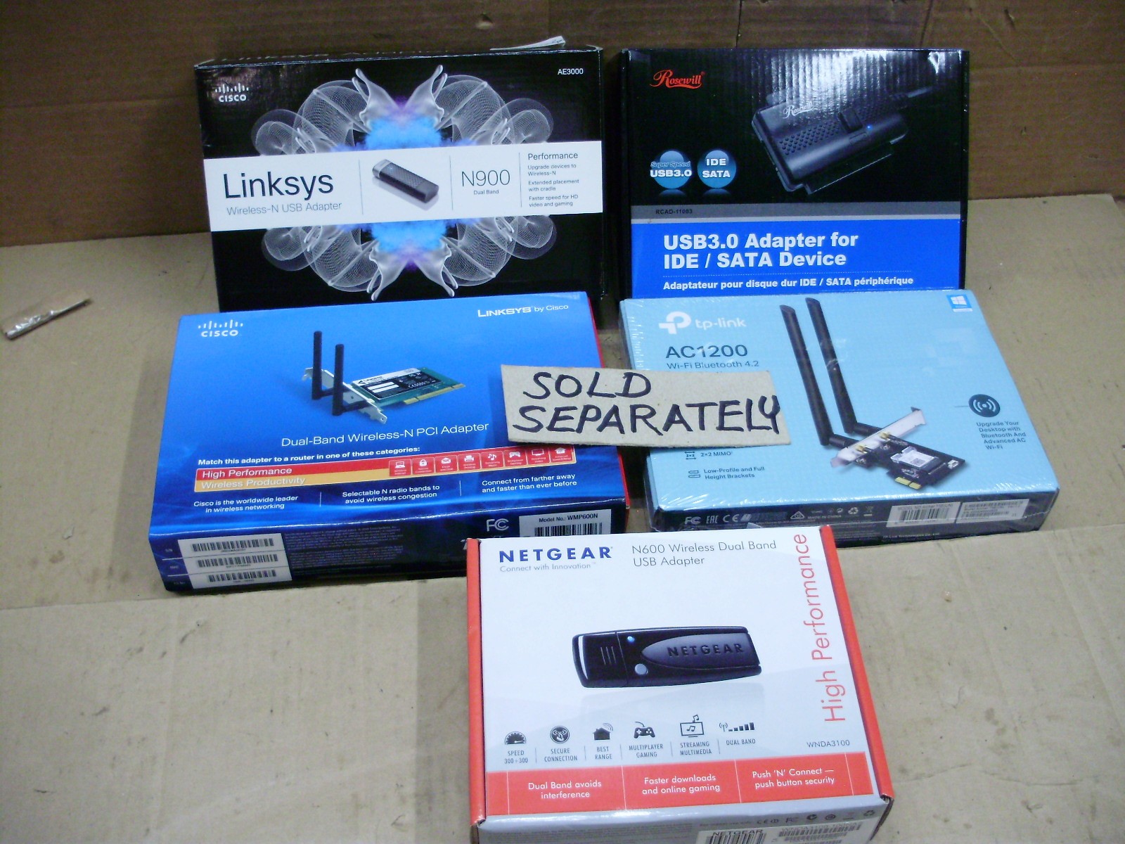 TP-Link, Cisoc Linksys, Netgear, Rosewill UN Wi-Fi, Bluetooth, PCIe USB Adapters