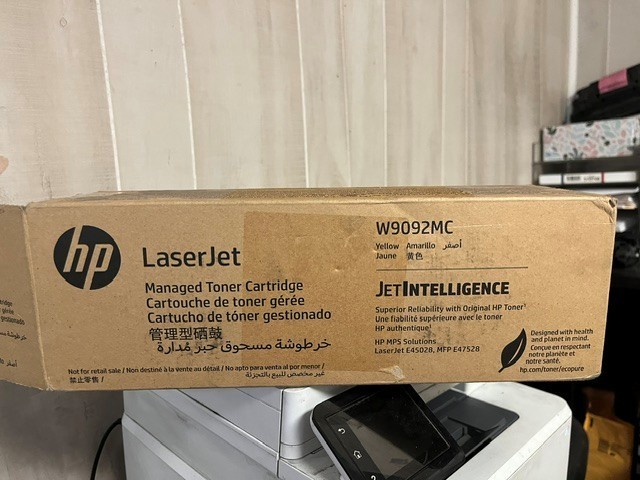 HP LaserJet W9092MC Yellow Toner Genuine, E45028, MFP E47528 open box sealed bag