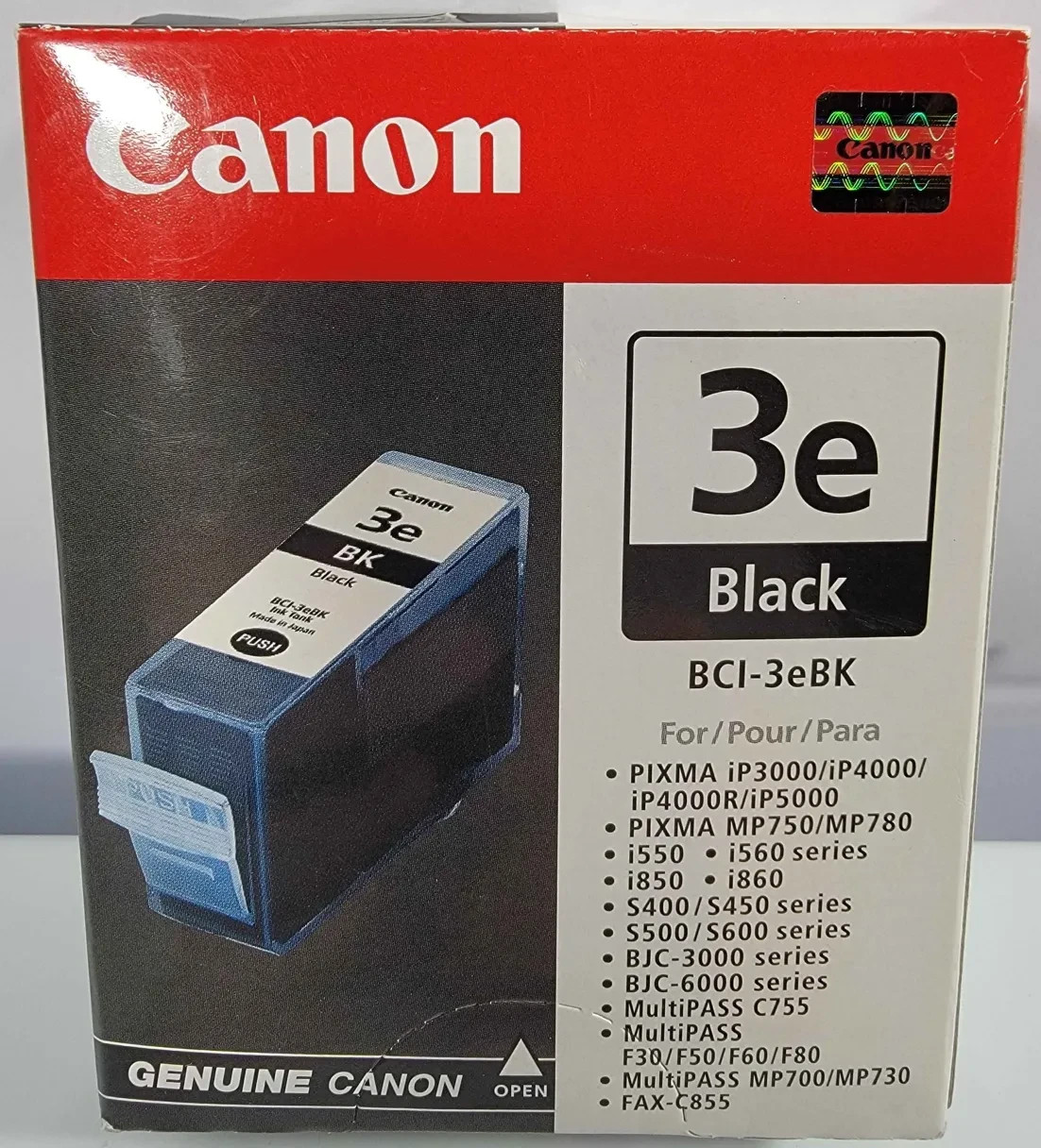 Canon 3e Black Ink Tank Cartridge GENUINE BCI-3eBK New Sealed