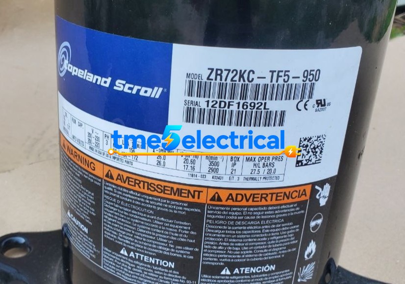 ZR72KC-TF5-950 Copeland Scroll Compressor Brand New in Box DHL Express Shipping