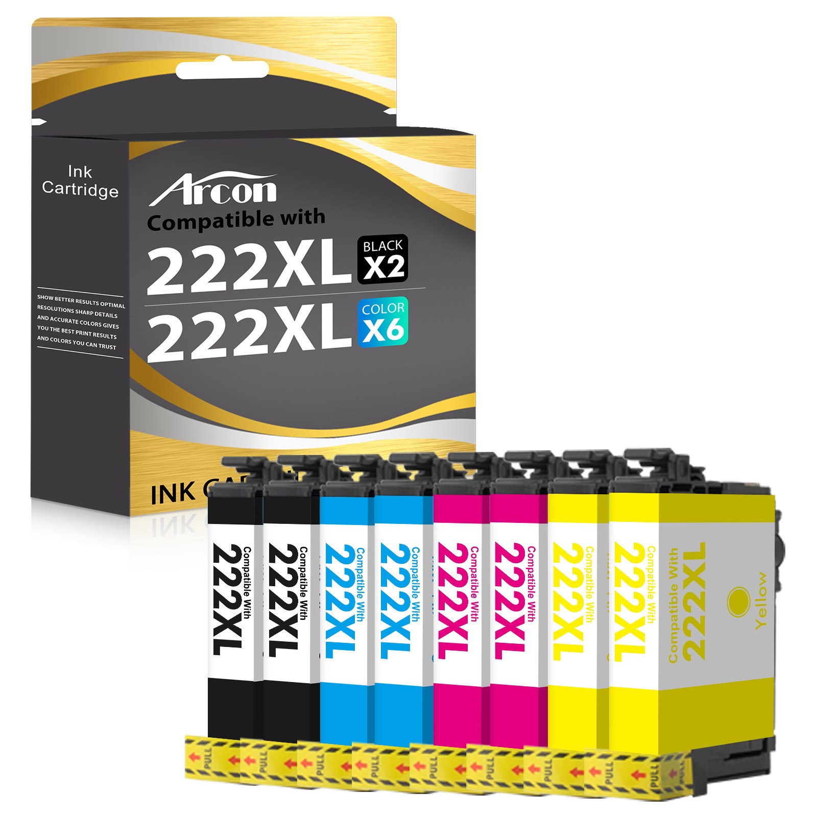 222XL Replacement Ink Cartridges for Epson 222XL for Expression Home XP-5200 Lot