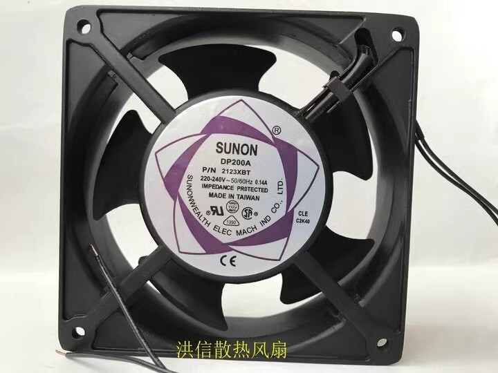 SUNON DP200A P/N 3123XBT 220-240V 0.14A 120*120*38MM Plug-in Cooling Fan