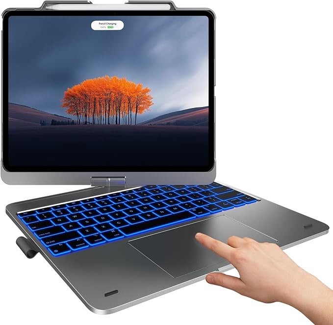 typecase Flexbook Touch 7 In 1 Wireless Keyboard Case With Trackpad Dove Grey 13
