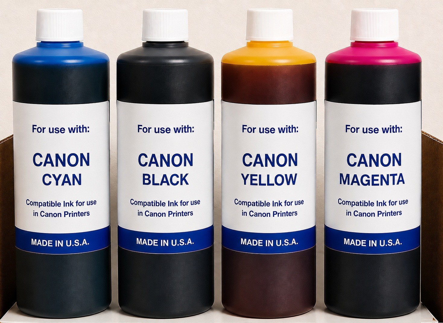 4,000ML PREMIUM COMPATIBLE UNIVERSAL DYE IN FOR CANON INKJET PRINTERS (CYMK)