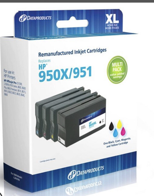 DataProducts Reman Inkjet Cartridges  HP 950XL/950 Black & Tri-color