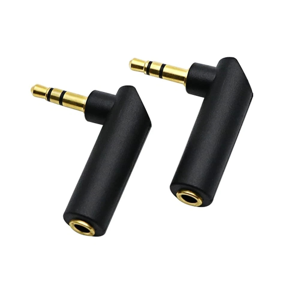 3.5mm Angle Male to Female Audio Adapter, 90 33.2*10*10MM, Black