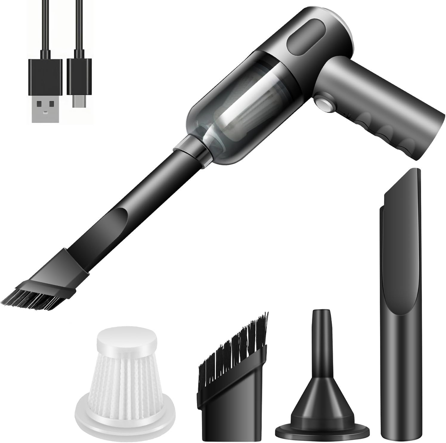 Compressed Air Duster 3 in 1 Cordless Vacuum Blower Rechargeable USB Cleaner