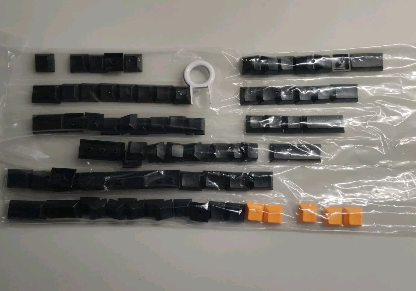 Keycap Only DSA Profile Blank 61 64 68 Ansi Keyset Thick PBT set, Black Orange