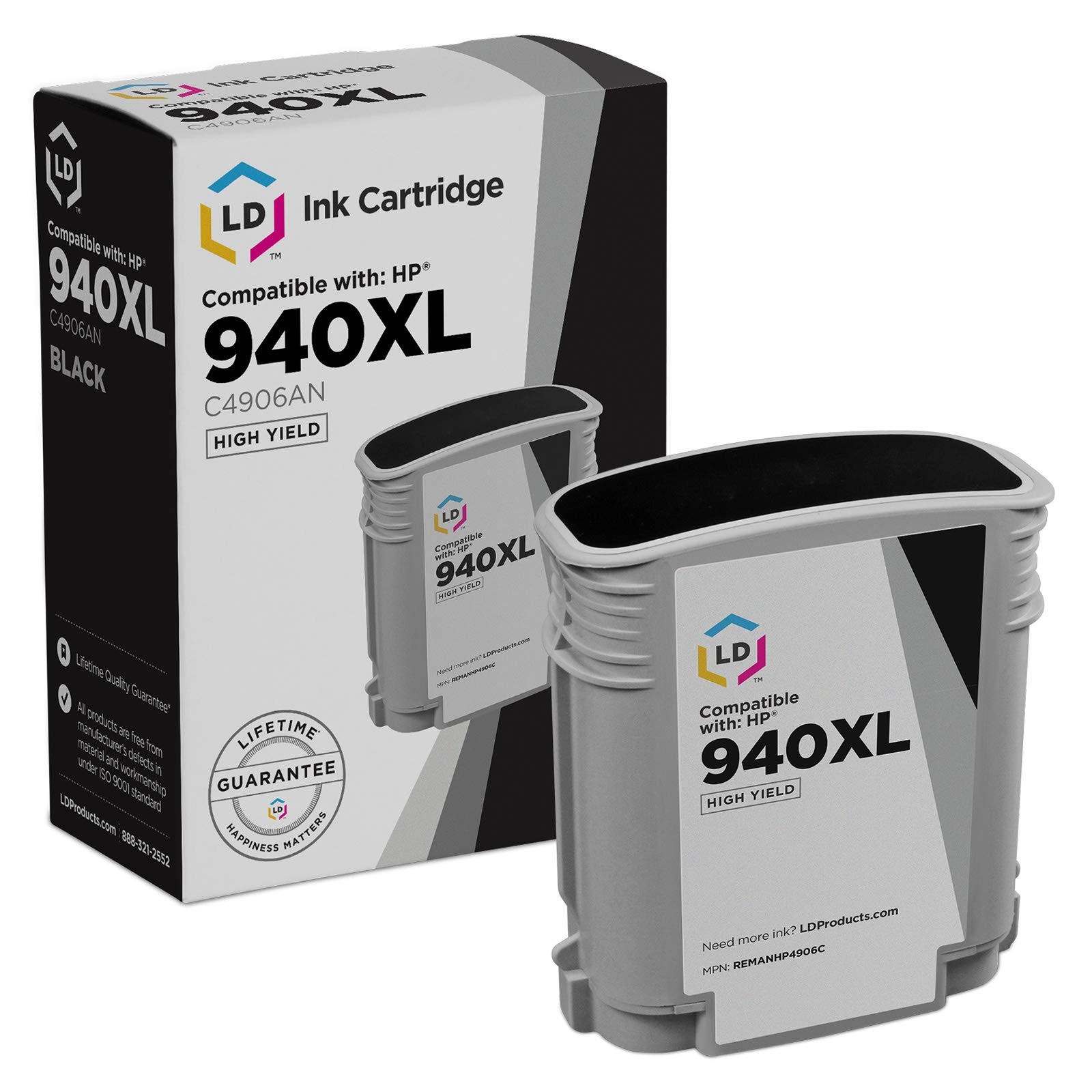 LD Replacement Replacement for HP 940XL/C4906AN HY Black Ink Cartridge