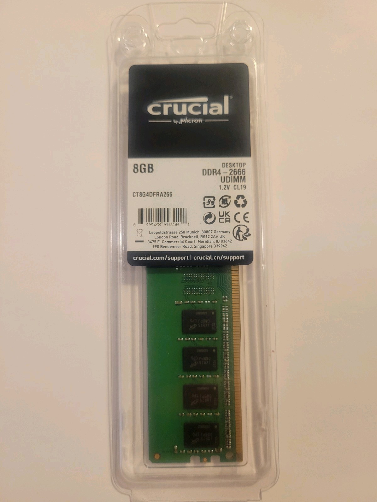 Crucial 8GB (1 x 8GB) PC4-21300 (DDR4-2666) Memory (CT8G4DFRA266)