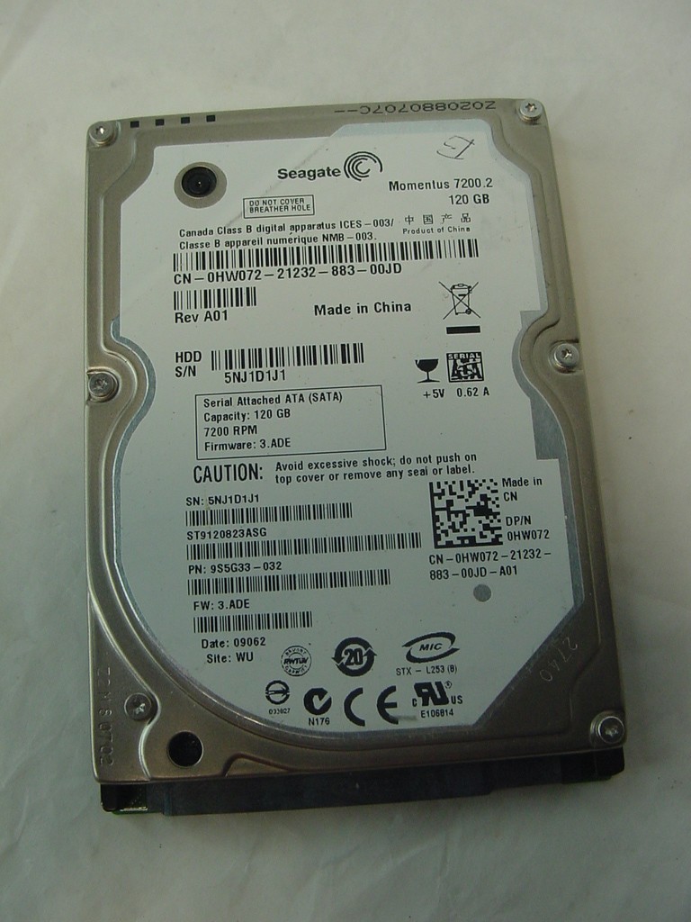120GB SEAGATE MOMENTUS SATA LAPTOP 2.5" HARD DRIVE ST9120823ASG