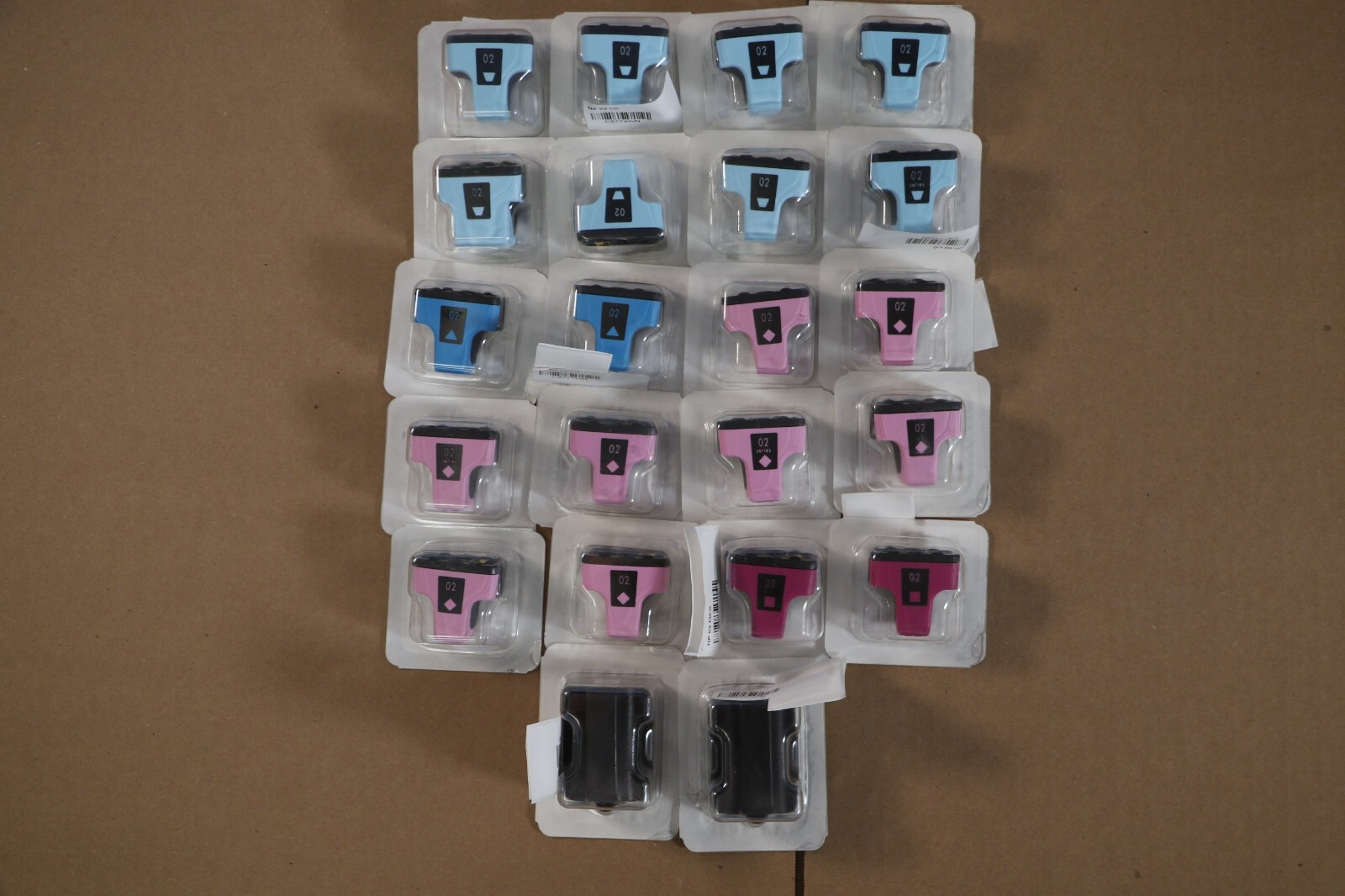 Lot Of 22 HP PS 3110 LC,C,LM,M,K inks HP 02 C8774WN,8771WN,C8775W,C8772W,C8721WN
