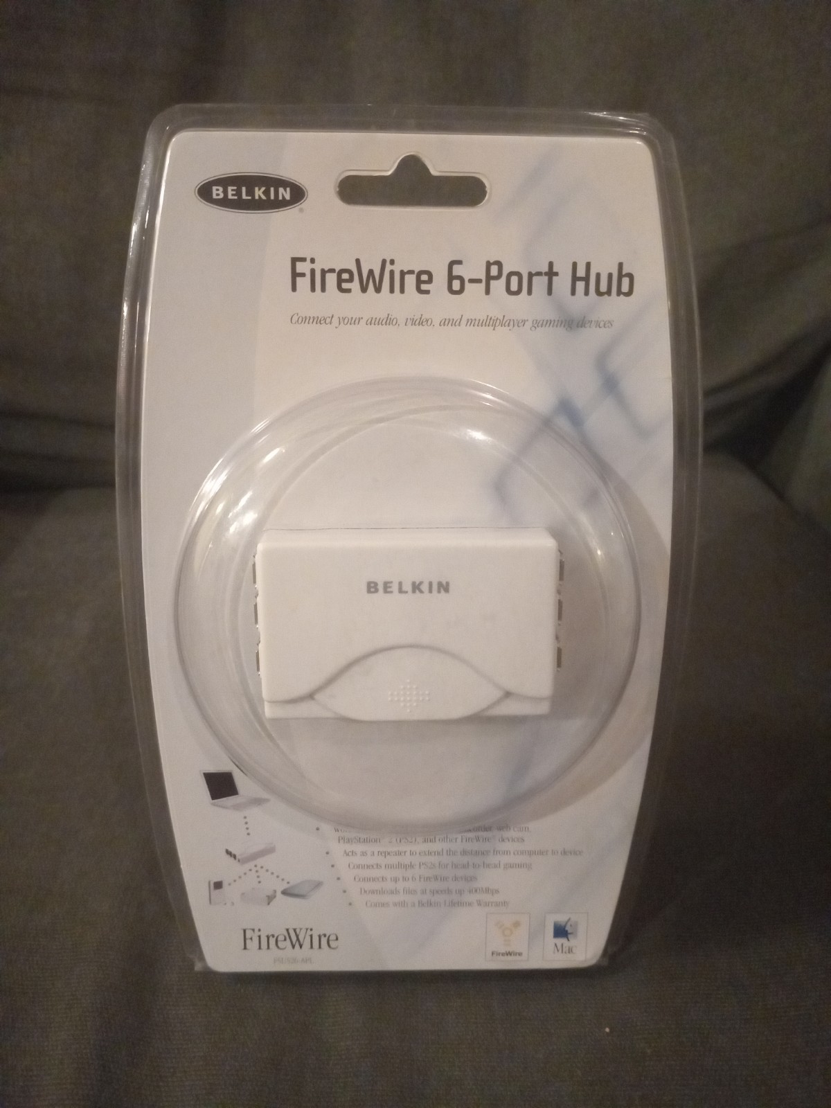NOS New Old Stock Sealed Belkin FireWire 6-Port Hub F5U526-APL T6652LL