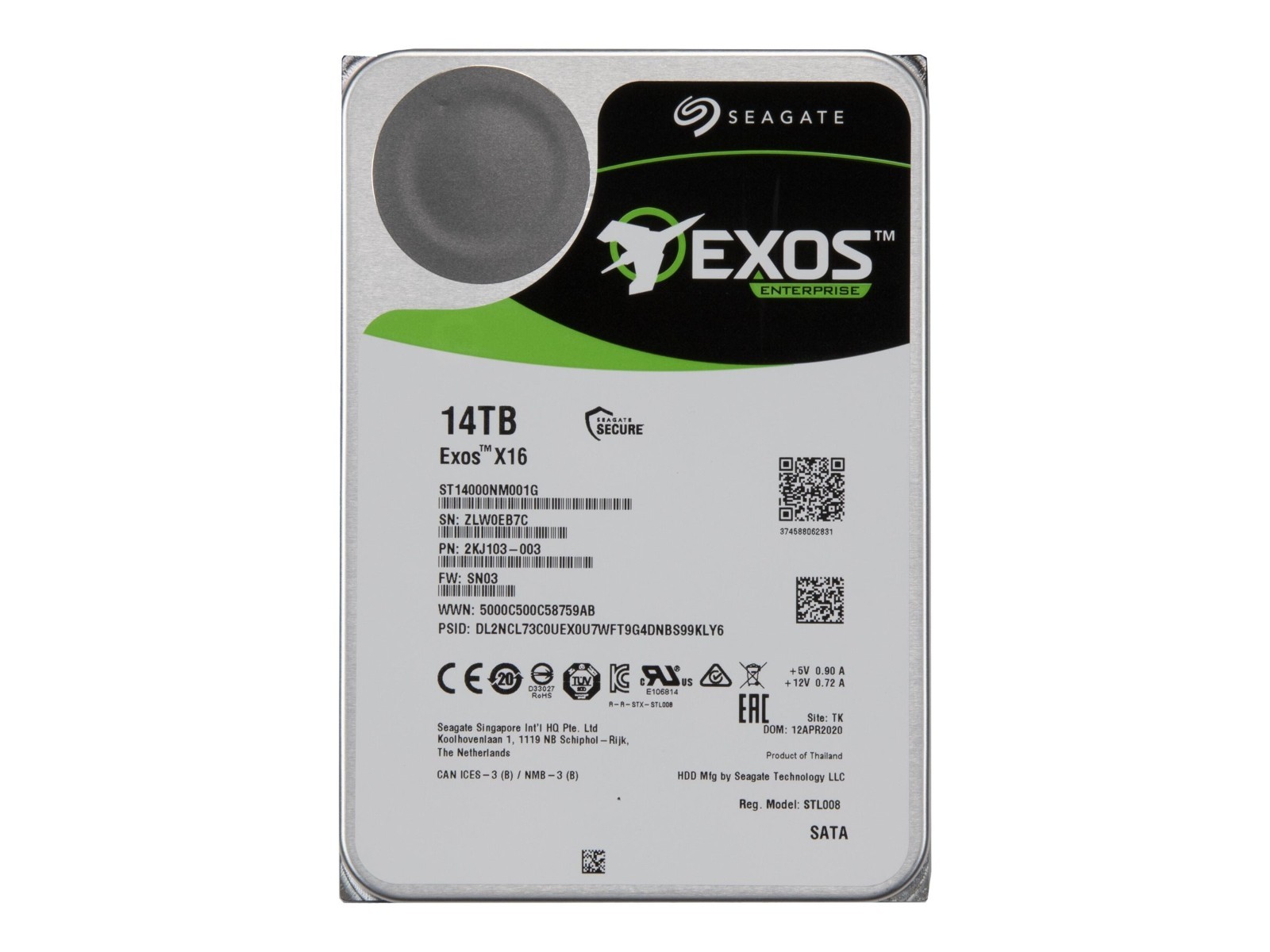Seagate Exos X16 14TB ST14000NM001G SATA 3.5" Hard Drive HDD FACTORY REFURBISHED