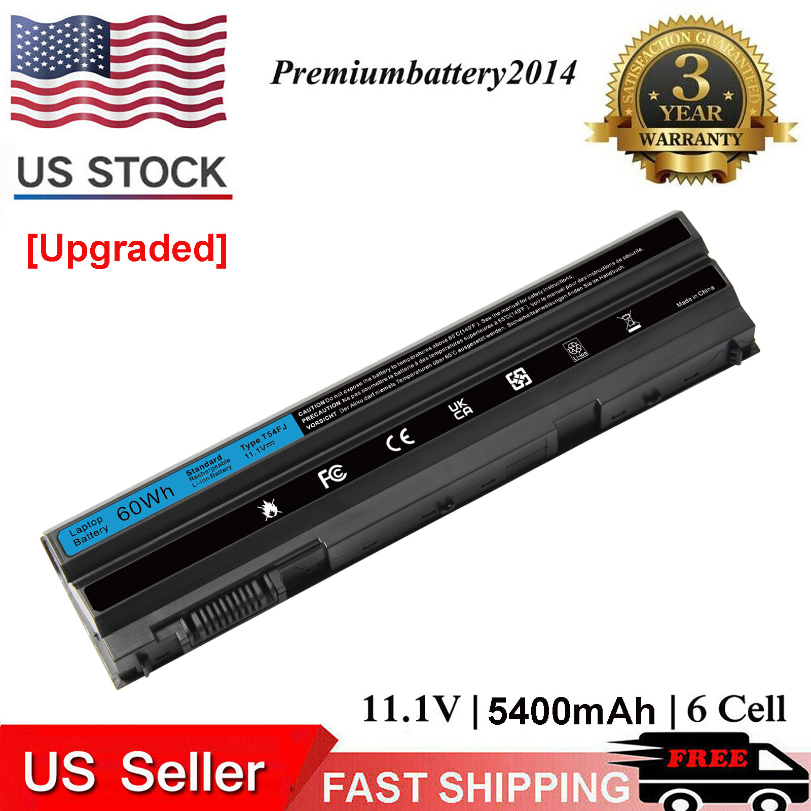 8858X Battery for Dell Vostro 3460 3560 Series 911MD 8P3YX 451-12048 T54FJ FAST
