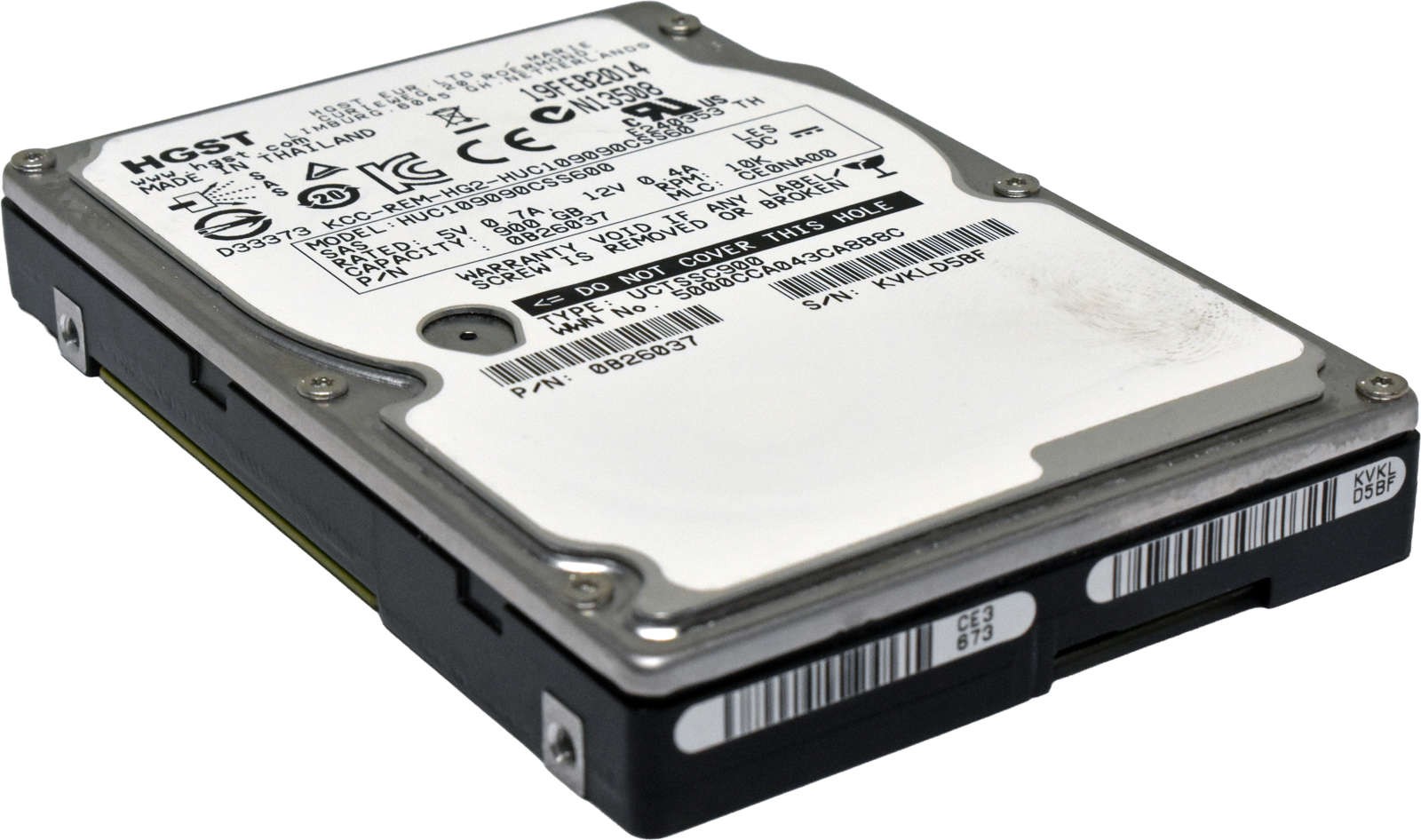 HGST UCTTSSC900 900GB 2.5" 10K 6G SAS HDD HUC1090CSS600 512 Bytes